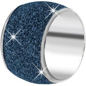 Stalen ring met blue mineral powder