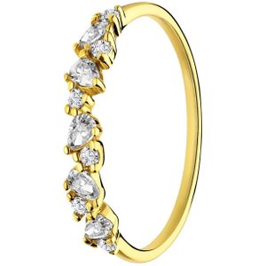 Zilveren goldplated ring zirkonia