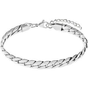 Stalen armband met gourmetschakel