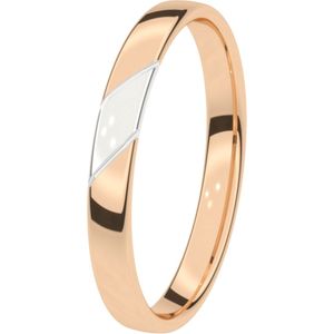 14K rose witgouden trouwring Heren 3mm Jasmijn