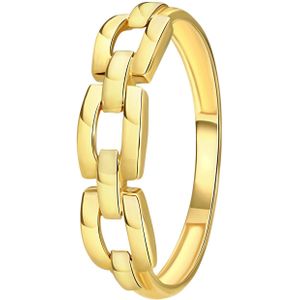 14 Karaat geelgouden ring gourmetschakel