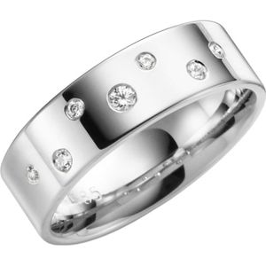 14K witgouden trouwring dia Bluebell spots H78W