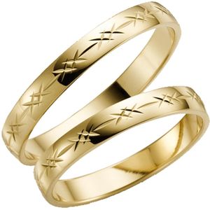14 Karaat geelgouden trouwring Acacia Dames H01