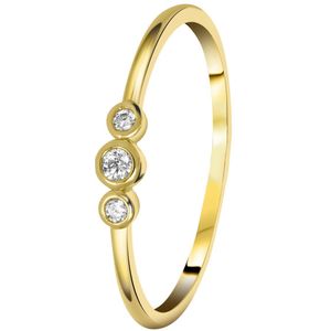 Zilveren ring goldplated met zirkonia