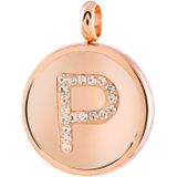 Gerecycled just.d stalen hanger roseplated letter kristal