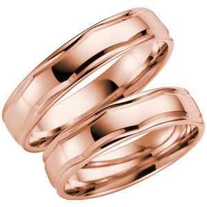14 K rose gouden trouwring Sunflower Heren H65R