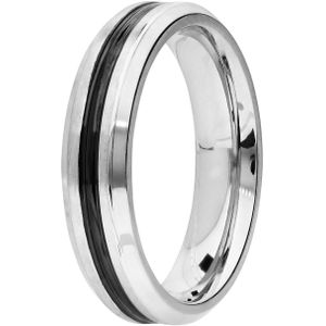 Stalen ring fantasie zwart