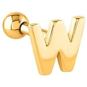 Lucardi Dames Helixpiercing Gold Letter - Piercing - Cadeau - Staal - Goudkleurig