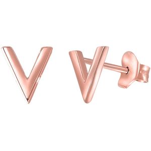 Zilveren oorbellen roseplated V