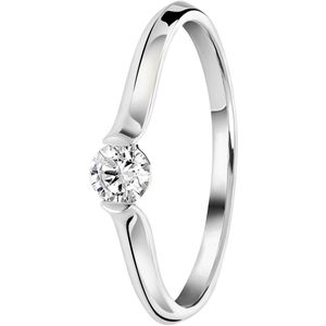 14 karaat witgouden ring lab grown diamant 0,20ct