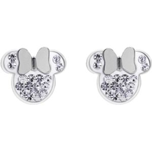 Disney stalen oorknoppen Minnie Mouse met wit kristal