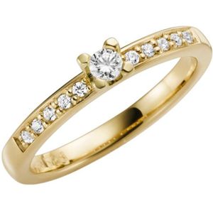 9K gele verlovingsring diamant Snowdrops 0.20ct H101