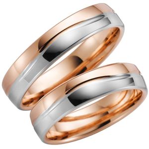 14K bicolour trouwring rose/wit Iris Dames H13R