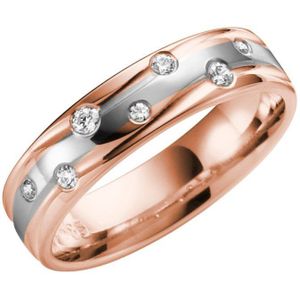 14K trouwring rose gouden dia Daisy Dames H147R