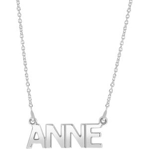 Zilveren naamketting capital voor dames