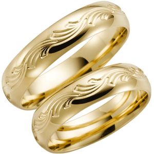 9 Karaat gele trouwring Lenteroos Dames H91