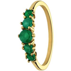 Stalen goldplated vintage ring met turquoise