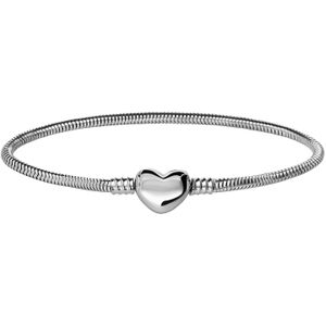 Stalen armband slang met hart sluiting