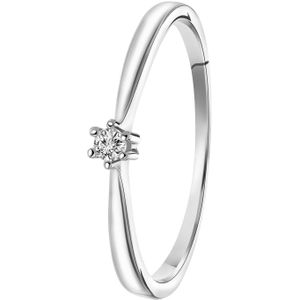 14K witgouden solitair ring met diamant (0,04ct.)