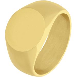 Gerecycled stalen goldplated zegelring rond