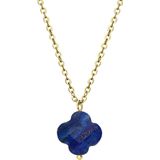 Stalen goldplated ketting met lapis lazuli