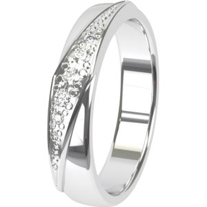 14K witgouden trouwring met diamant 4mm Cylaam