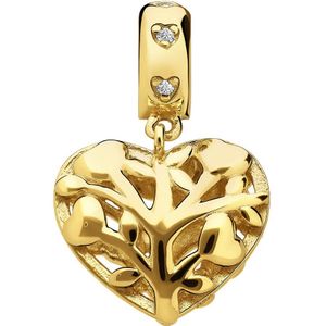 Zilveren goldplated hanger hart voor dames
