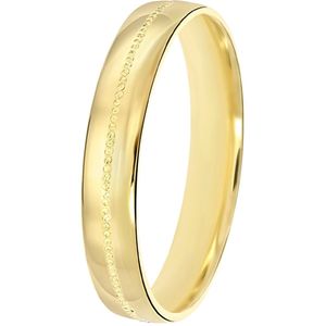 9K gele heren trouwring 4mm Nora TW 454