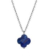 Stalen ketting met lapis lazuli