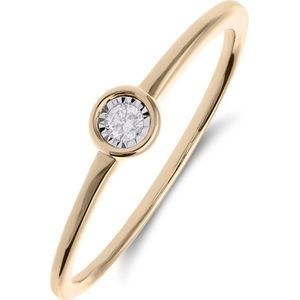 14 Karaat gouden ring met diamant 0,04ct