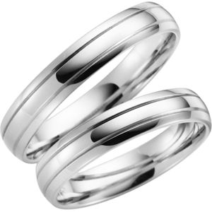 9 karaat witte trouwring Flora Heren H12W