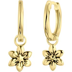 Zilveren goldplated oorbellen geboortebloem
