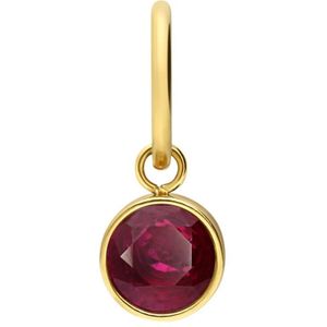 Stalen goldplated bedel geboortesteen juli