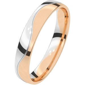 14K rose witgouden trouwring Heren 4mm Mimosa
