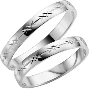 9 karaat witte trouwring Acacia Heren H01W