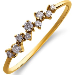 14 Karaat gouden ring diamant 0,15