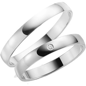 14 karaat witgouden trouwring diamant Senna H35W