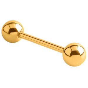 Stalen tongpiercing gold barbell