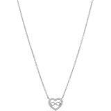 Zilveren ketting met hanger hart/infinity zirkonia