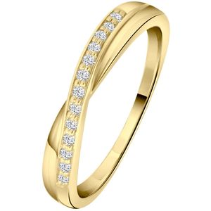 Zilveren goldplated ring met zirkonia