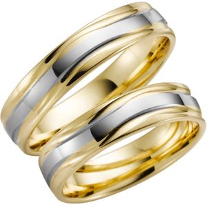 9 Karaat bicolor trouwrig geel/wit Daisy Dames H40