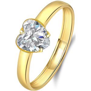 9 Karaat damesring hartvorm zirkonia