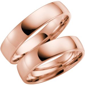14 K rosegouden trouwring Pioenroos Heren H56R