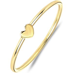 14 karaat geelgouden damesring met hart