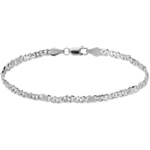Gerecycled zilveren armband gourmetschakel.
