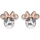 Zilveren Disney Minnie roseplated oorbellenkristal