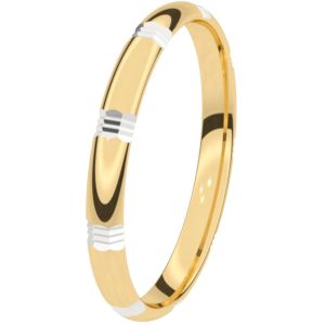 14K bicolor gouden trouwring Dames 2,5mm Hortensia