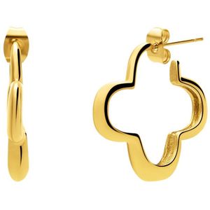 Stalen goldplated oorringen bloem voor dames