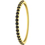 14 karaat geelgouden ring met zwarte zirkonia