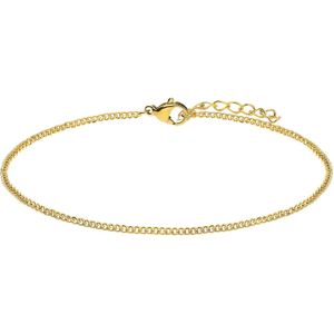 Stalen goldplated armband gourmet 2mm